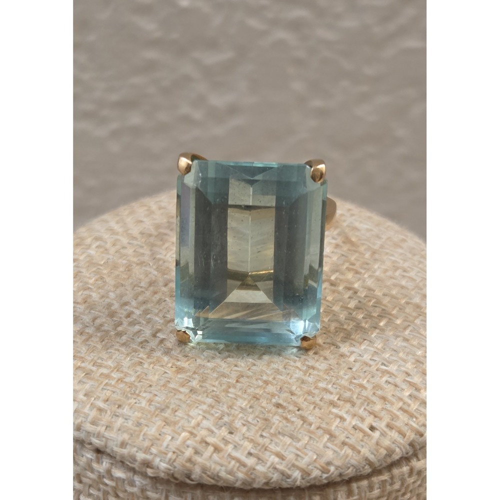 1950s-60s  14k Yellow Gold Maximino Emerald‎ Cut Cocktail Ring Size 7 Brazilian - Picture 7 of 13
